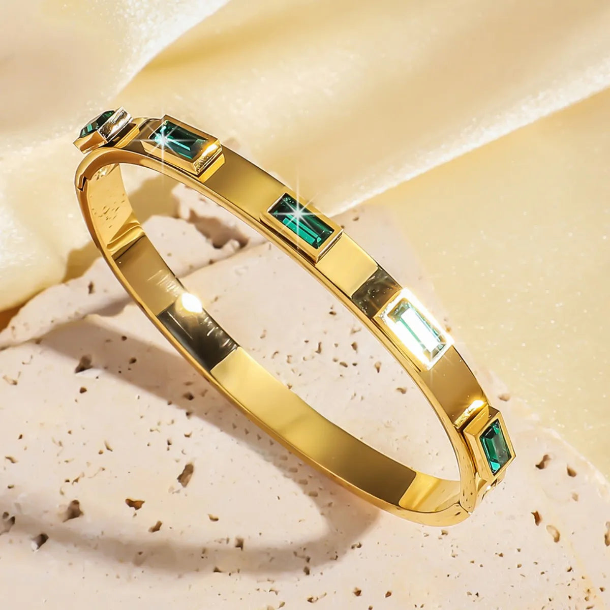 Nazakat Waterproof Gold Plated CZ Bracelet – Stylish Stainless Steel Jewelry for Women
