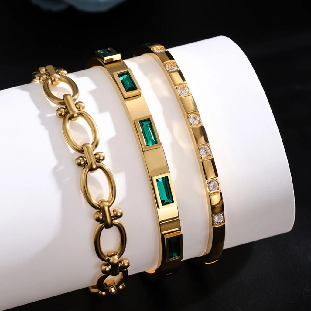 Nazakat Waterproof Gold Plated CZ Bracelet – Stylish Stainless Steel Jewelry for Women