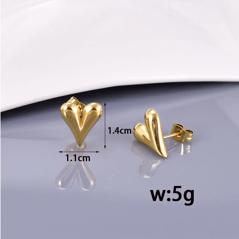 Nazakat Gold Heart Hoop Earrings – Stainless Steel Detachable Charm Earrings for Women